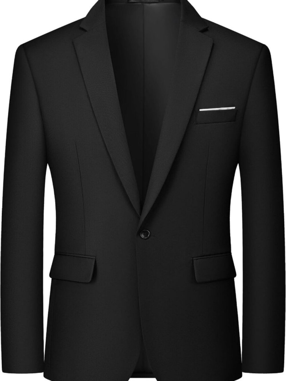 Men's Slim Fit One Button Blazer - Lightweight Casual Sport Coat Jacket